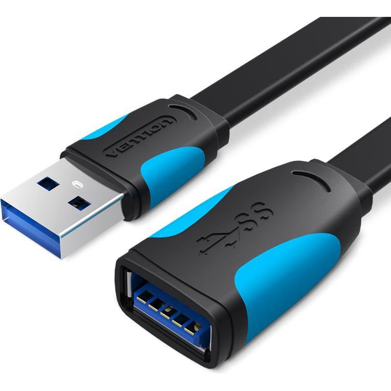 Vention Flat USB 3.0 extender VAS-A13-B100 1m Black (1 m, USB 3.0), USB Kabel