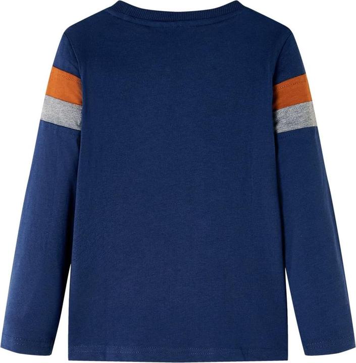 Image du produit vidaXL Tee-shirt manches longues enfant bleu marine 116,Matière : 100 (116)