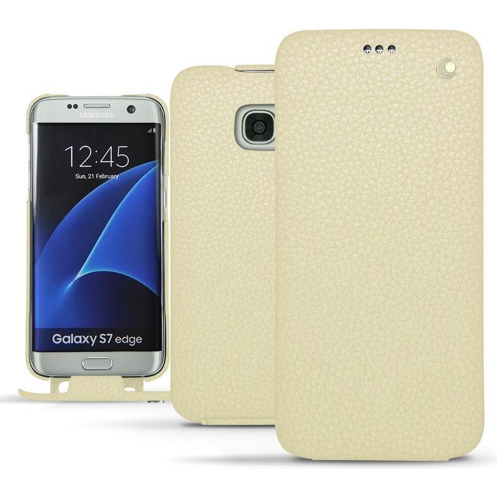 Noreve Lederschutzhülle vertikal (Samsung Galaxy S7 Edge), Smartphone Hülle, Beige