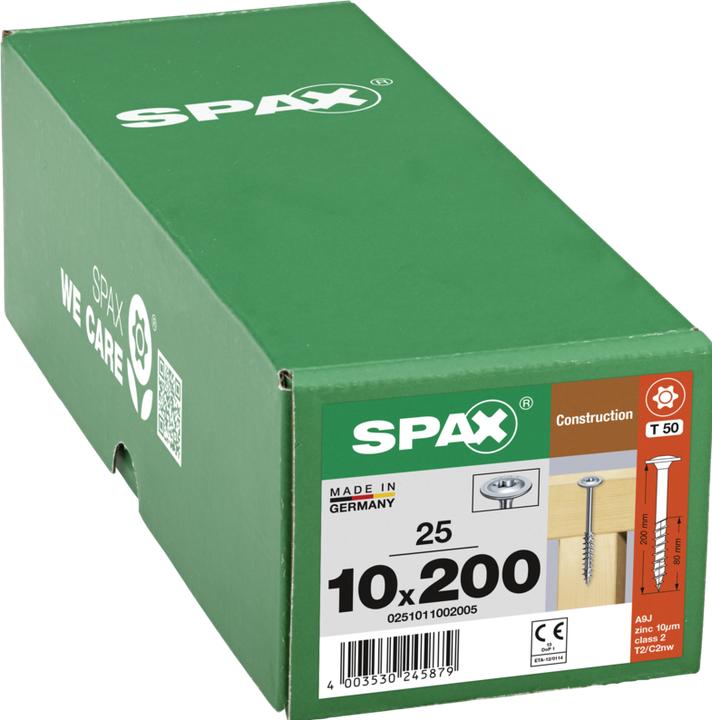 Actual product image Spax Plate Head T-Star T50 Partially Threaded Wirox (25 Screws per piece)