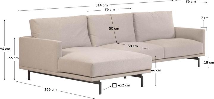 Image du produit Kave Home Galene (Canapé d'angle, 4 places)