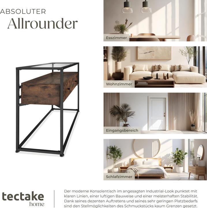 Produktbild tectake Konsolentisch Reading 101,5x41,5x80,5cm