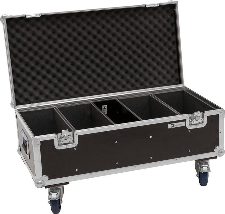 Roadinger Flightcase 4x Audience Blinder 2x100W LED COB CW/WW con rotelle (Portapacchi 19)