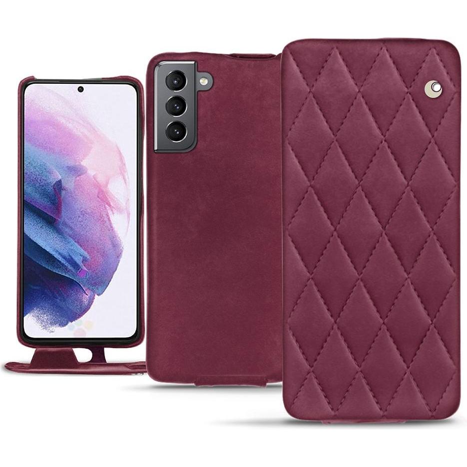Noreve Lederschutzhülle vertikal (Samsung Galaxy S21+), Smartphone Hülle, Violett