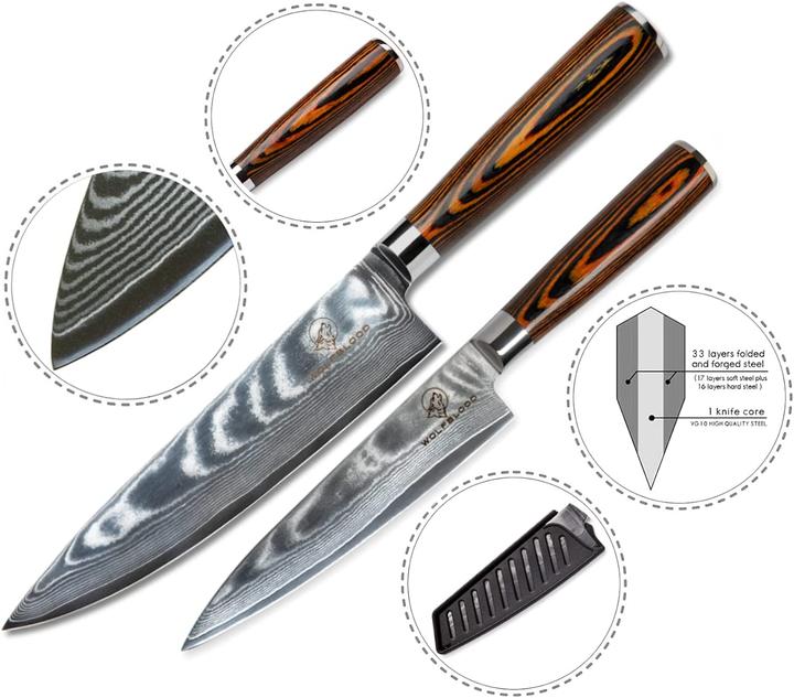 Produktbild Wolfblood Damastmesser Set 2er (19 cm)