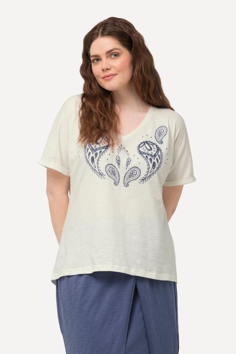 Produktbild Ulla Popken T-Shirt, Flockdruck, V-Ausschnitt, Halbarm (42, 44)