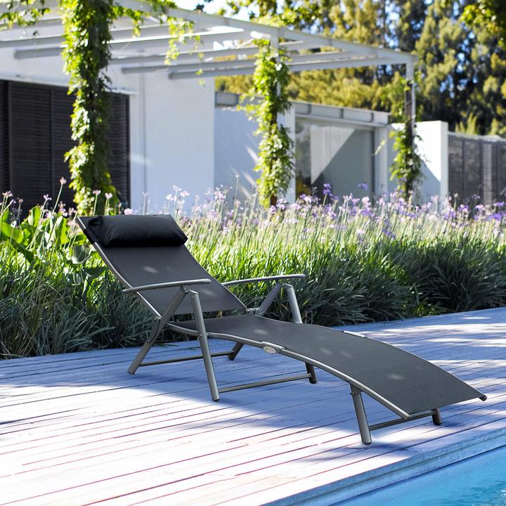 Actual product image Outsunny Garden lounger with cushion (180 cm)