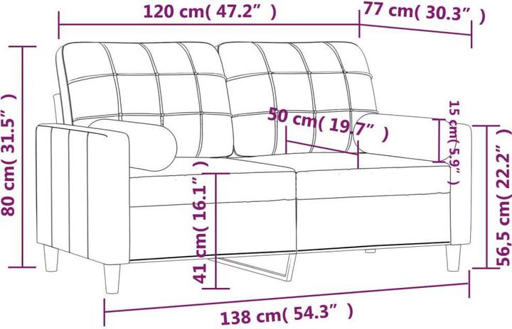 Actual product image vidaXL 2-Sitzer-Sofa (2 person sofa)