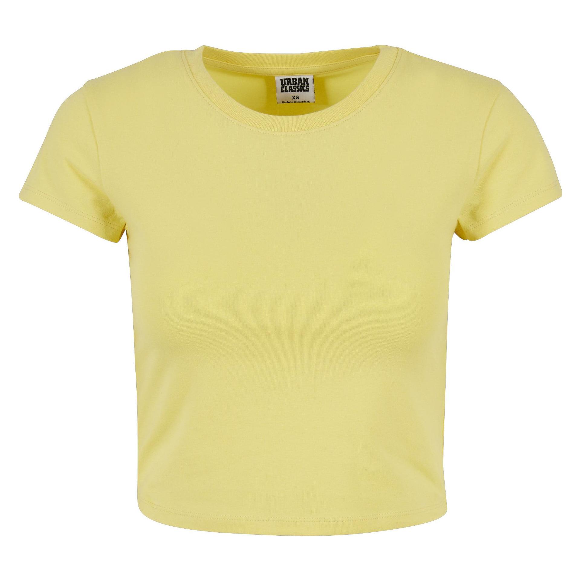 Urban Classics, Damen, Shirts, T-Shirt Court Jersey Stretch Frau, Gelb, (S)
