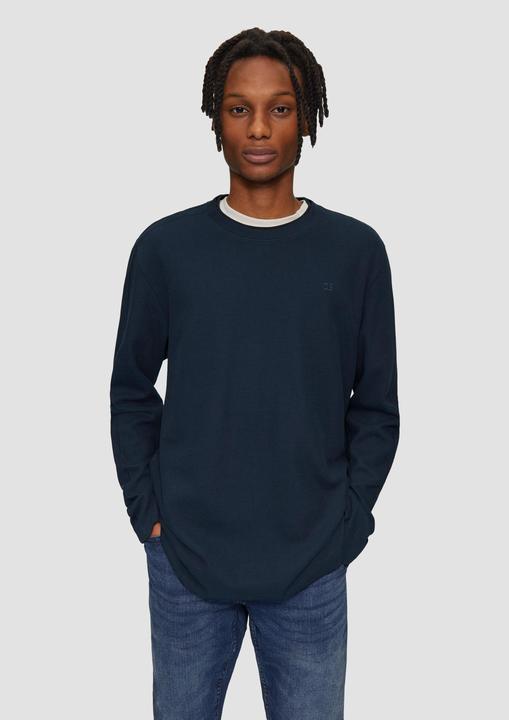 Actual product image S.Oliver T-Shirt Longsleeve mit Rippstruktur und Logostickerei (M)