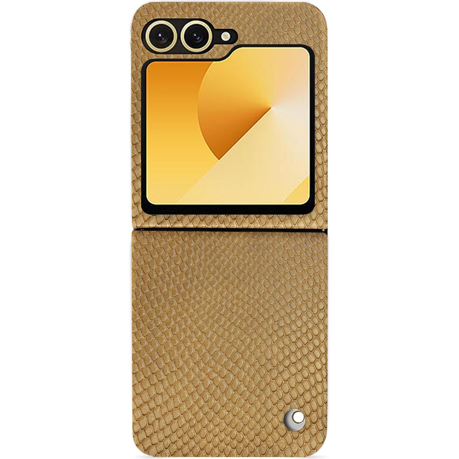 Noreve Lederschutzhülle Samsung Galaxy Z Flip6 (Samsung Galaxy Z Flip6), Smartphone Hülle, Beige