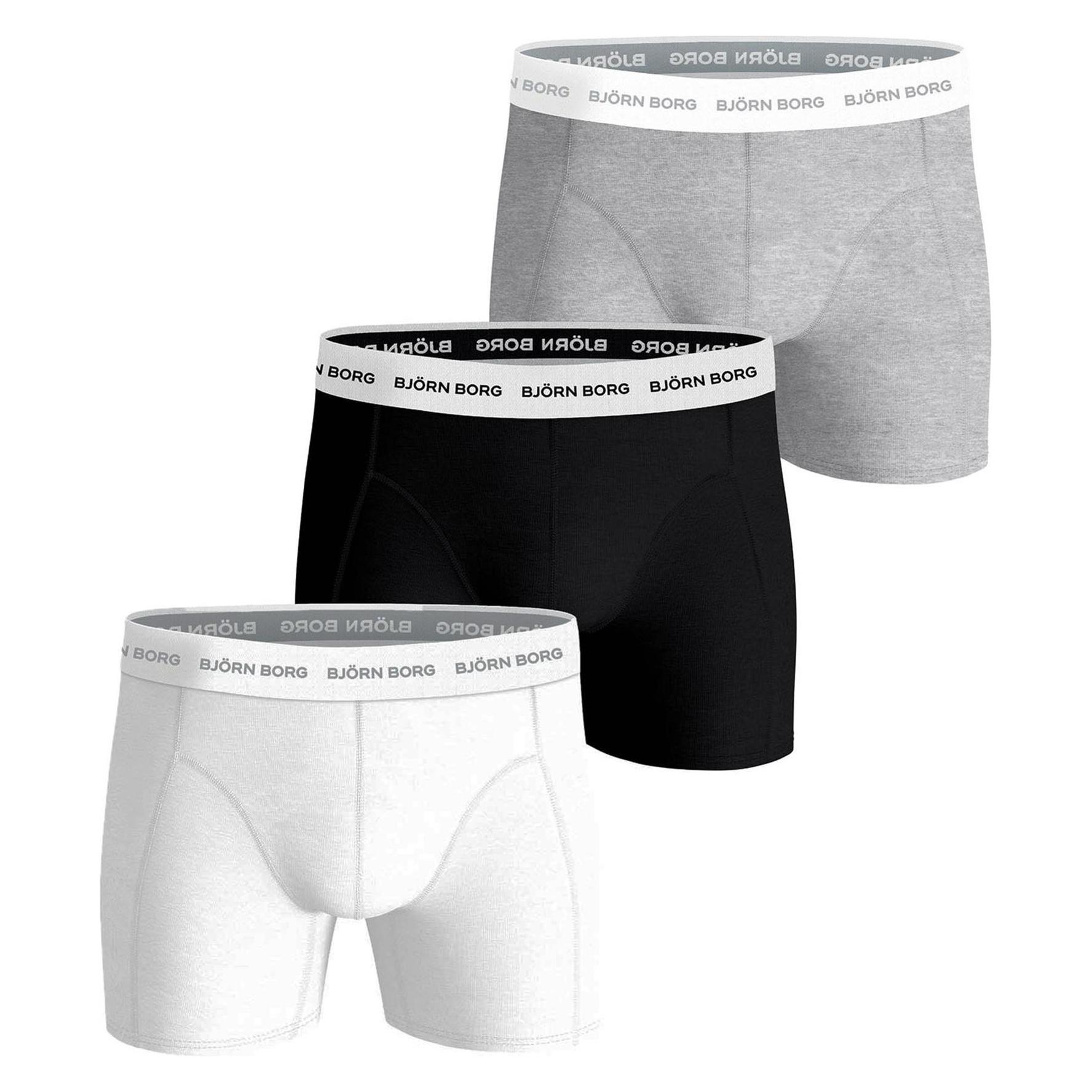 Björn Borg, Herren, Unterhosen, Cotton Stretch Boxer Trunks 3P, Mehrfarbig, (M, 3er Pack)