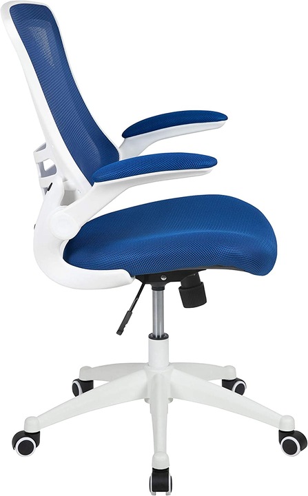 Immagine prodotto Flash Furniture Sedia da scrivania ergonomica, rete blu, struttura bianca