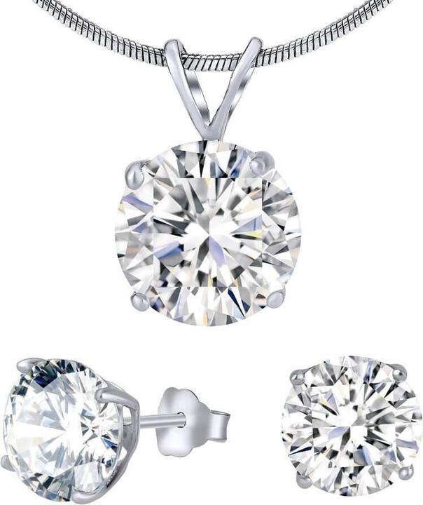 Image du produit Silvego Silver Jewelry Set with Clear Crystal Glass JJJS5RC1 (Earrings, Pendant)