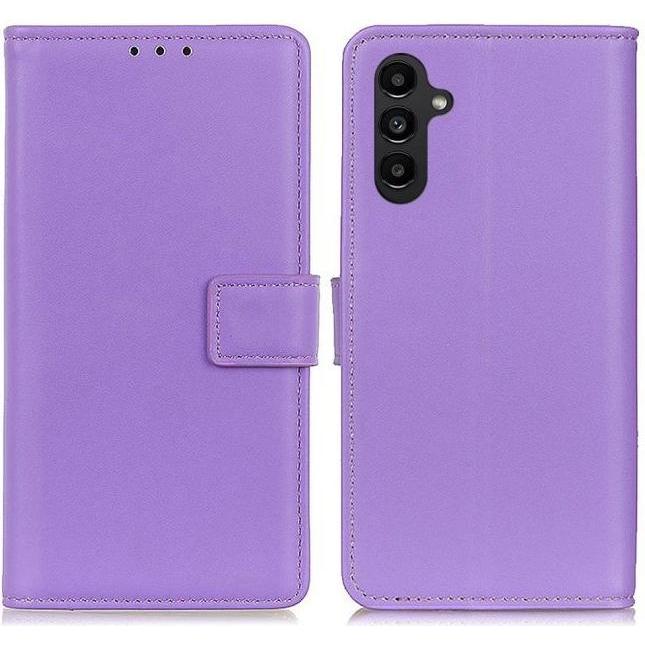 MU Classic Classic II Leder Bookcover Series (Samsung Galaxy A14, Samsung Galaxy A14 5G), Smartphone Hülle, Violett