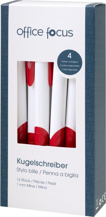 Image du produit Office focus Kugelschreiber Focus 1 mm Mine, Rot, 12 (Blanc, Rouge, 12x)