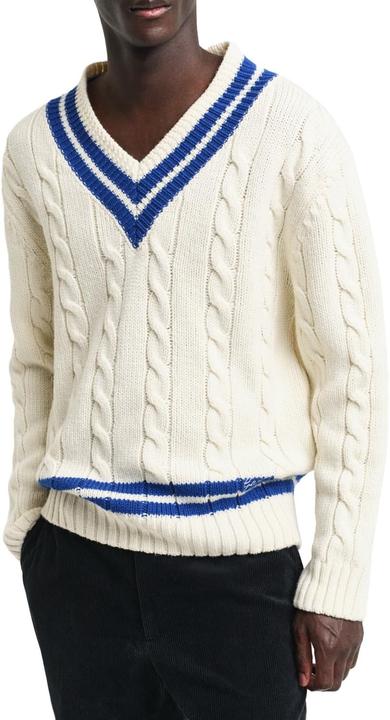 Produktbild GANT Kabel V-hals, crÃ¨me, S (S)