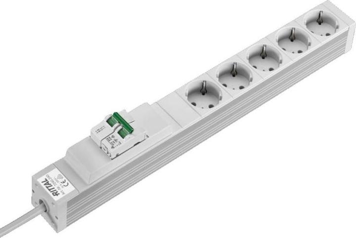 Rittal Socket strips in aluminum channel (5 x, CEE 7/3, 2 m)