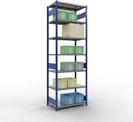 Actual product image Schulte Lagertechnik MULTIplus330 boltless basic shelving system with length ledgers