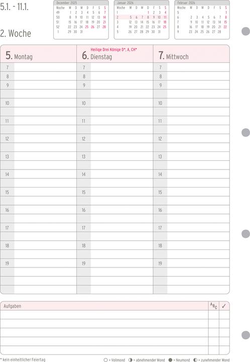Produktbild Chronoplan Wochenplan (A4, 1 Woche / 2 Seiten)