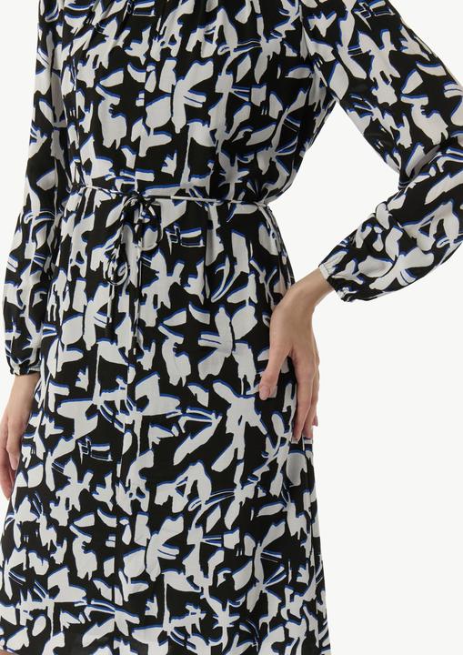 Produktbild Comma Kleid Gemustertes Midi-Kleid mit Faltenausschnitt (34)