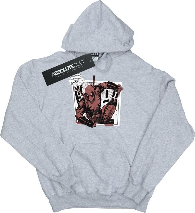 Actual product image Mens Deadpool Breaktime Tacos Hoodie (XL)
