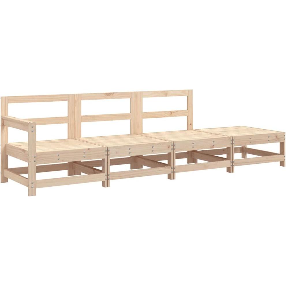 VidaXL, Gartenlounge, 4-tlg. Garten-Lounge-Set Massivholz Kiefer,Material