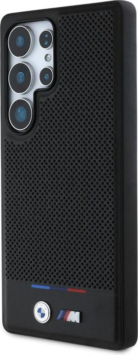 Actual product image BMW Leather Tricolor Stripe MagSafena Samsung Galaxy S25 Ultra Case - Black (Samsung Galaxy S25 Ultra)