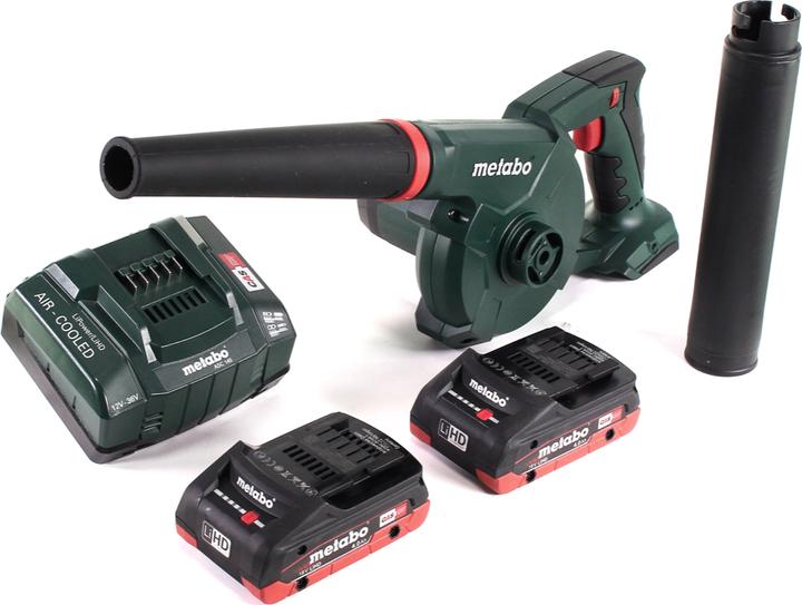 Actual product image Metabo AG 18 Battery blower 18 V + 2x LiHD battery 4.0 Ah + charger (Rechargeable battery operated, Leaf vacuums)