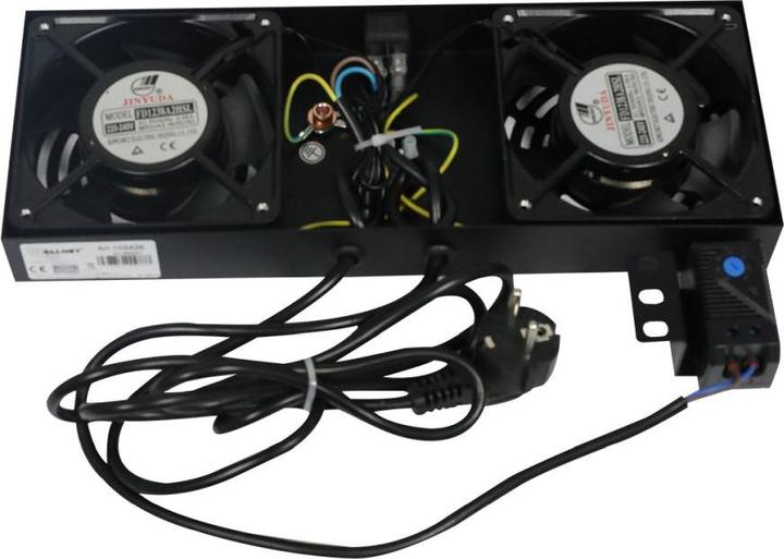 Actual product image Allnet 48.30cm (19") wall-mount enclosure, tm. fan unit, black, for SMB/