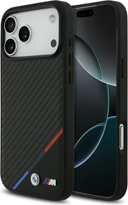 Produktbild BMW Case M Carbon Tricolor Line MagSafe for iPhone 17 Pro Max black (Apple iPhone 17 Pro Max)