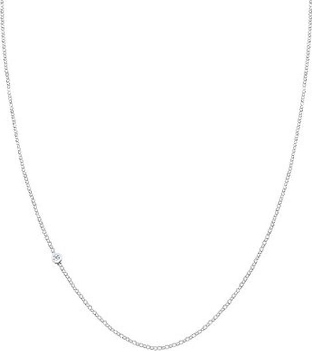 Elli Womens necklace without pendant necklace Basic diamond rose gold plated silver 925 003 carat