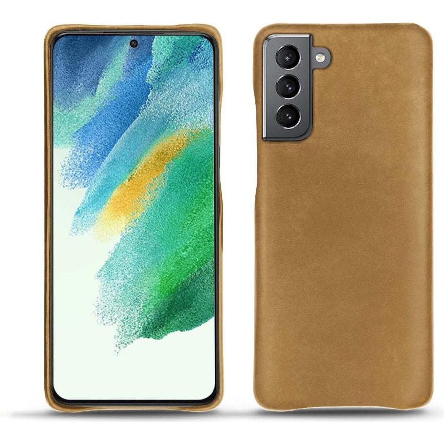 Noreve Lederschutzhülle Samsung Galaxy S21 FE (Samsung Galaxy S21 FE), Smartphone Hülle, Braun