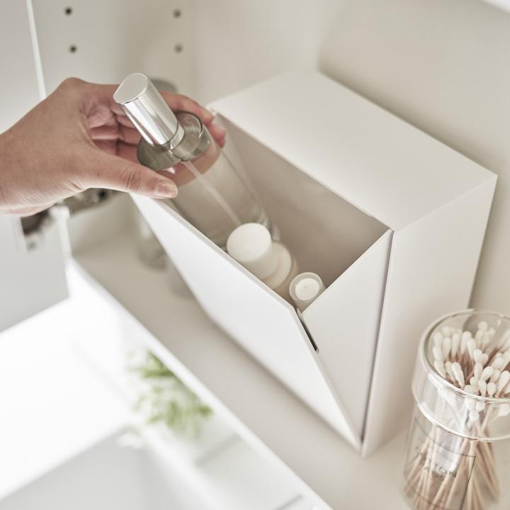 Actual product image Yamazaki Tower adhesive hook storage box