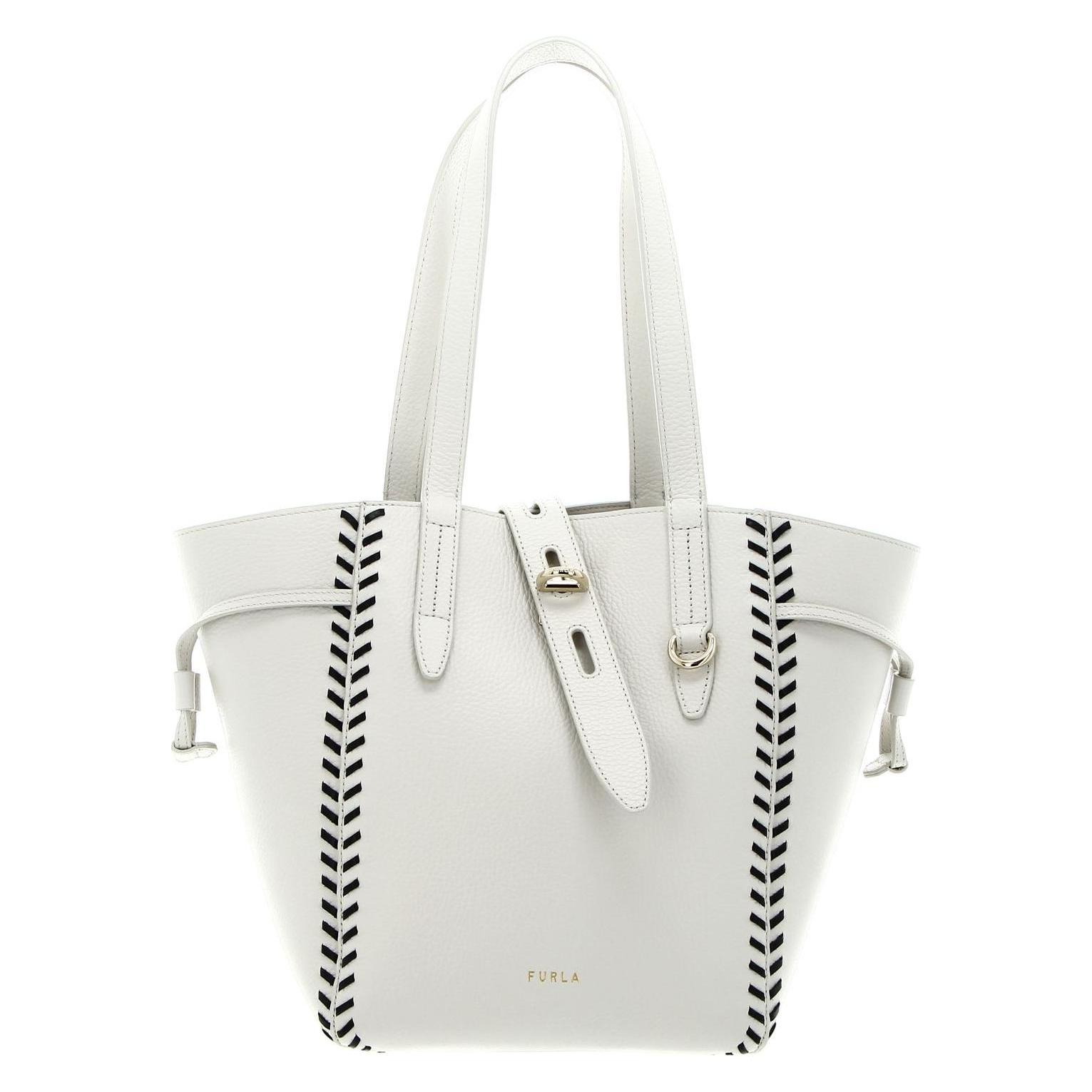 Furla, Damen, Handtasche, Ledertasche - Tote Bag Net Medium, Beige