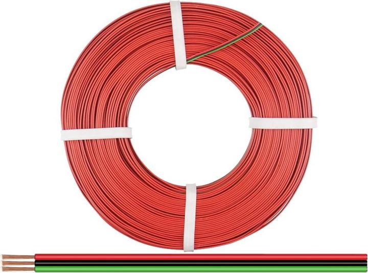Actual product image Donau Electronics 325-014-50 Stranded wire 3 x 0.25mm² Red, Black, Green 50m (50 m)