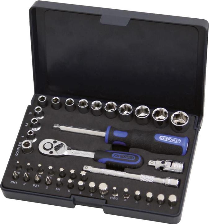 Produktbild KS Tools 1/4" CHROMEplus Steckschlüssel-Satz (14 mm, 10  mm, 11 mm, 12 mm, 13 mm, 7 mm, 4 mm, 8 mm, 9 mm, 5 mm, 6 mm)