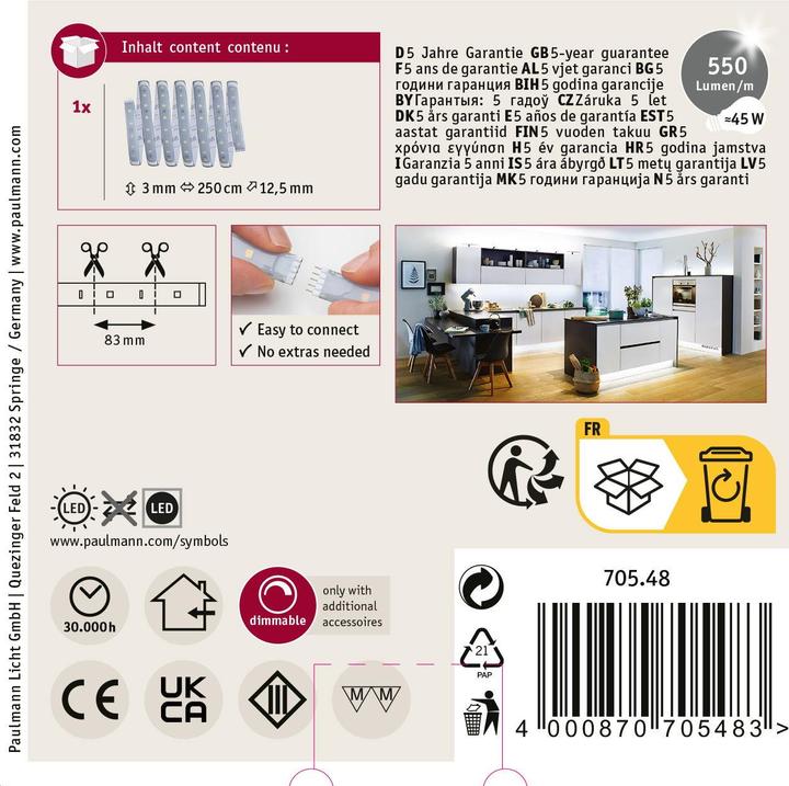 Actual product image Paulmann MaxLED 500 Stripe (Daylight, 250 cm, Indoor)