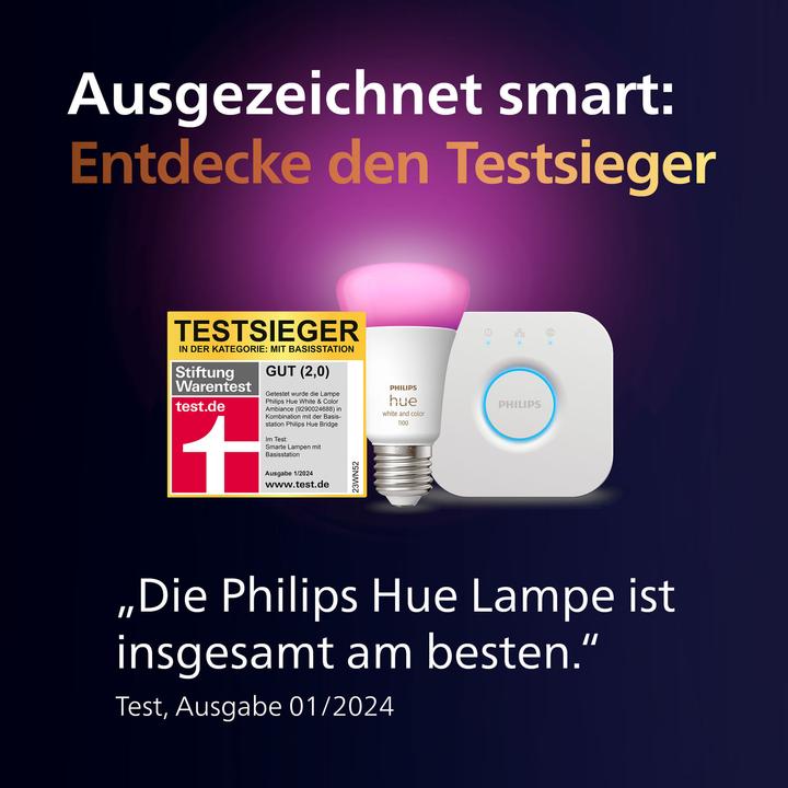 Actual product image Philips Hue White & Color Ambiance BT (E27, 9 W, 1100 lm, 1 x, F)