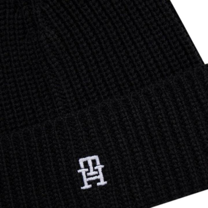Actual product image Tommy Hilfiger Th Monogram Rib Beanie
