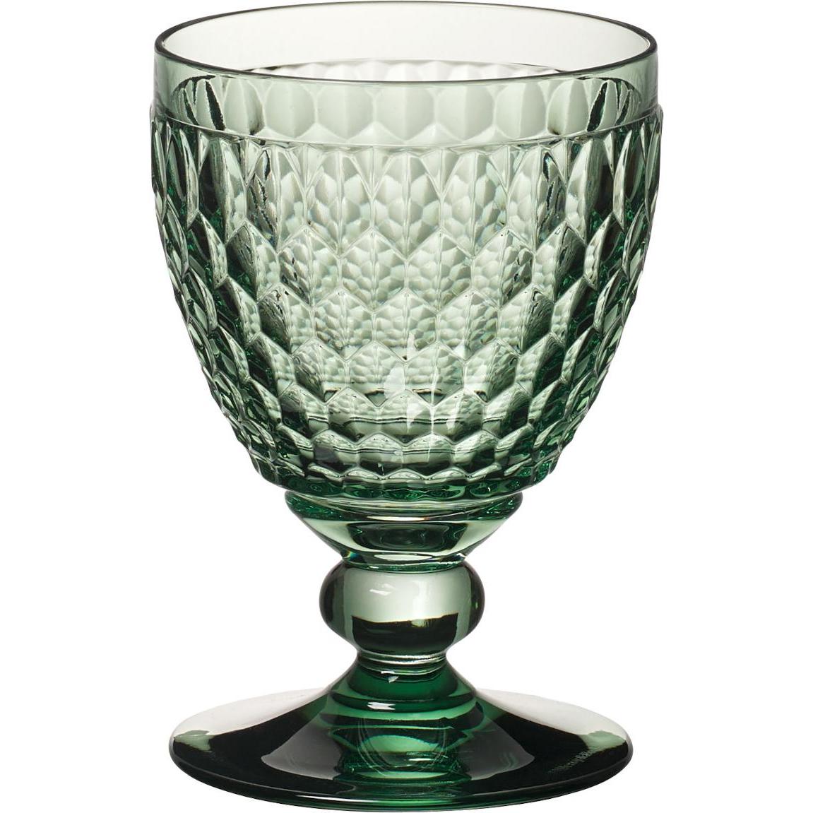 4x Villeroy & Boch Bicchiere da Vino Rosso Color Verde Boston, Calice da Vino, Verde