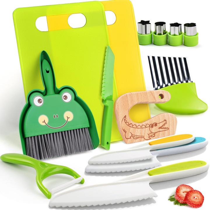 Activity Board Couteaux pour enfants - Set de couteaux de cuisine de sécurité pour enfants de 14 pièces pour la