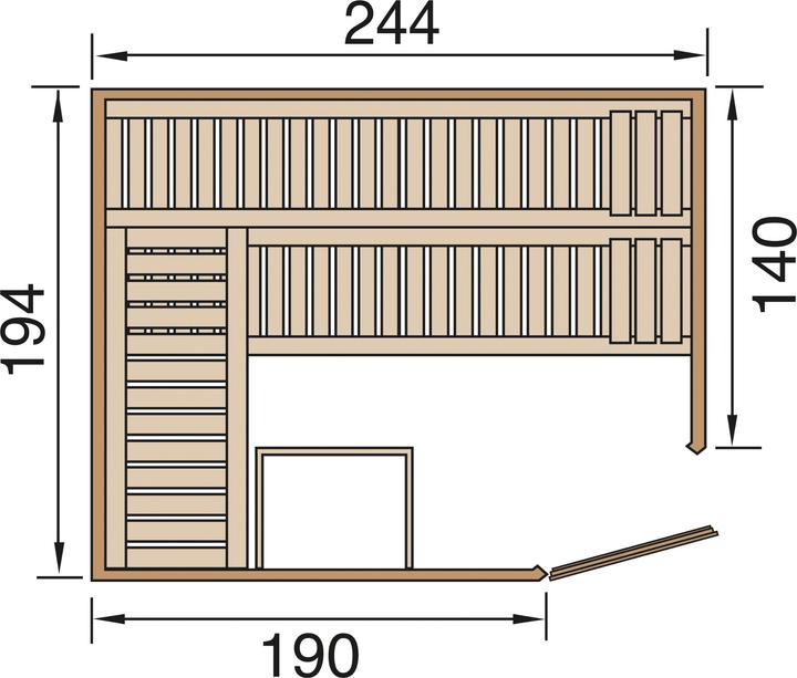 Produktbild Weka Holzbau Element-Ecksauna VARBERG Gr. 4, HT, ohne Ofen (Ohne Ofen)