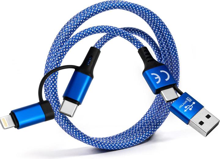 Image du produit Smrter Câble de charge USB USB-C® mâle, USB-A mâle, Apple Lightning mâle 1 (1 m)