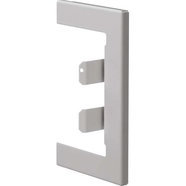 Hager, Leitungsführung Zubehör, TEH BR65100W7035 Wandanschlussblende aus Stahlblech zu BR 65x100mm Oberteil 80mm