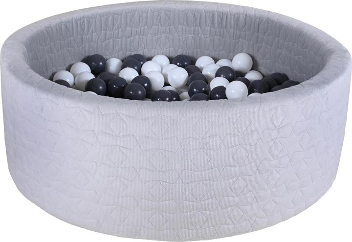Actual product image Knorrtoys Ball pool soft - "Cosy geo grey" - 300 balls grey/cream (approx. 6cm diameter)