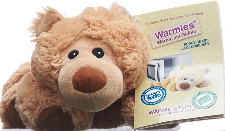 Produktbild Warmies Beddy Bear Wärme Stofftier Bär William liegend (35 x 19.40 cm)