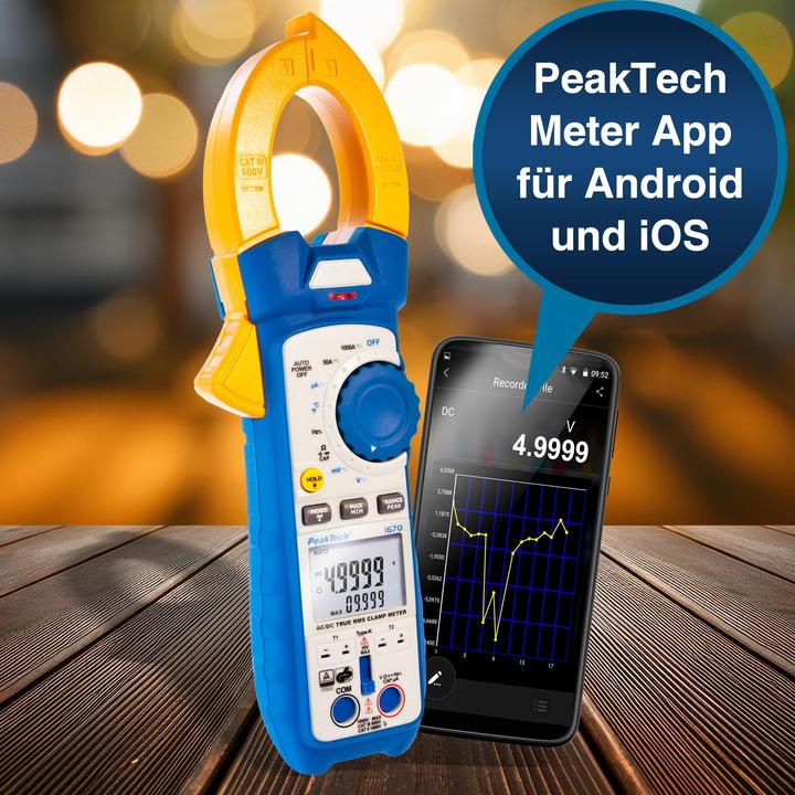 Actual product image Peaktech P 1670 Current clamp meter (CAT III 600V, CAT II 1000V)