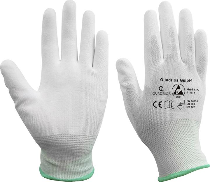 Actual product image Quadrios ESD glove size: S polyamide, polyurethane (S)