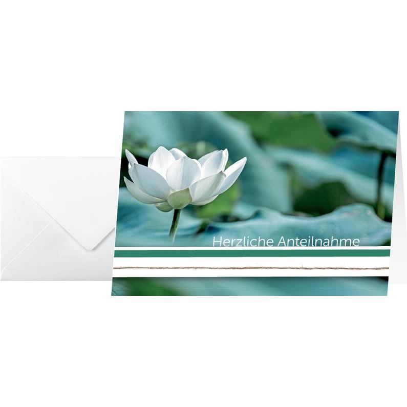 Sigel 10 Trauerkarten Water Lily DIN A6 (DS103)